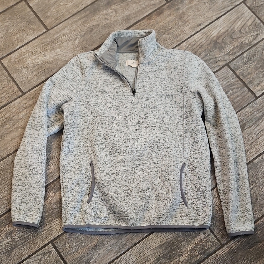 Thread & Supply Light Gray Zip-Up Sweater